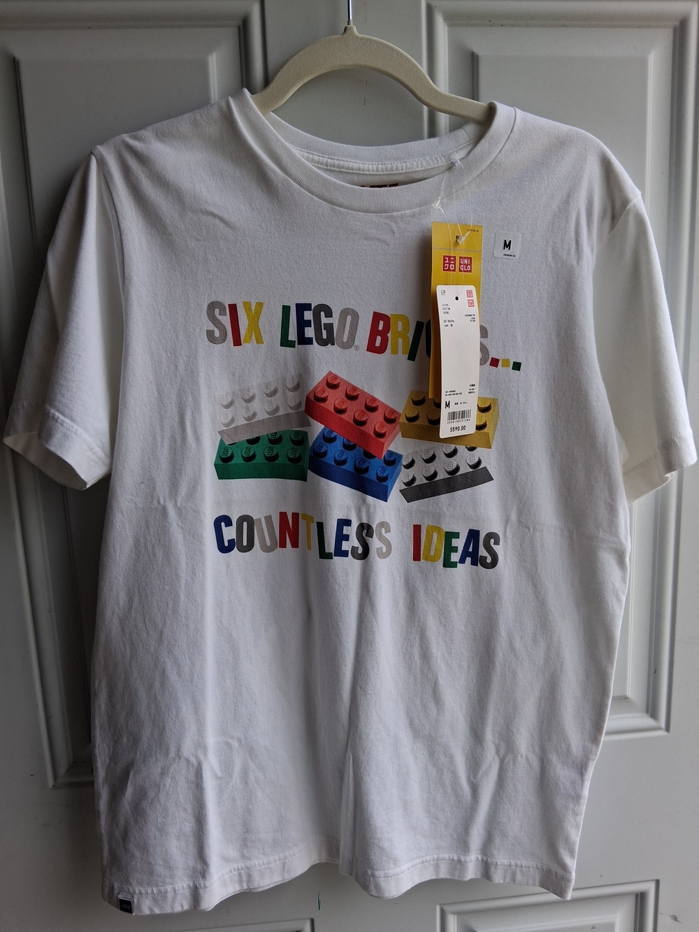 Lego Uniqlo White Tee with Multicolor Brick Graphic